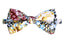 Men's Cotton Floral Print Bow Tie, Black/Mauve (Color F36)