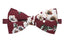 Men's Cotton Floral Print Bow Tie, Burgundy (Color F37)