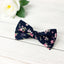 Men's Cotton Floral Print Bow Tie, Navy/Pink (Color F38)