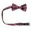 Men's Cotton Floral Print Bow Tie, Wine (Color F47)