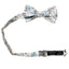 Men's Cotton Floral Print Bow Tie, Dusty Blue (Color F48)