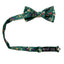 Men's Cotton Floral Print Bow Tie, Juniper (Color F51)