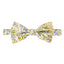 Men's Cotton Floral Print Bow Tie, Yellow Blue Green (Color F63)
