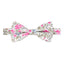 Men's Cotton Floral Print Bow Tie, Blue Pink (Color F64)