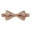 Men's Cotton Floral Print Bow Tie, Brown (Color F65)