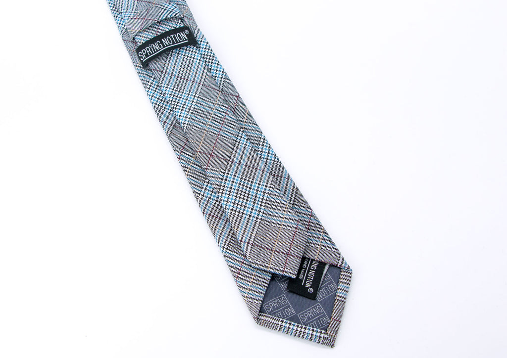 Men's Brown/Blue Plaid Tie (Color 07)