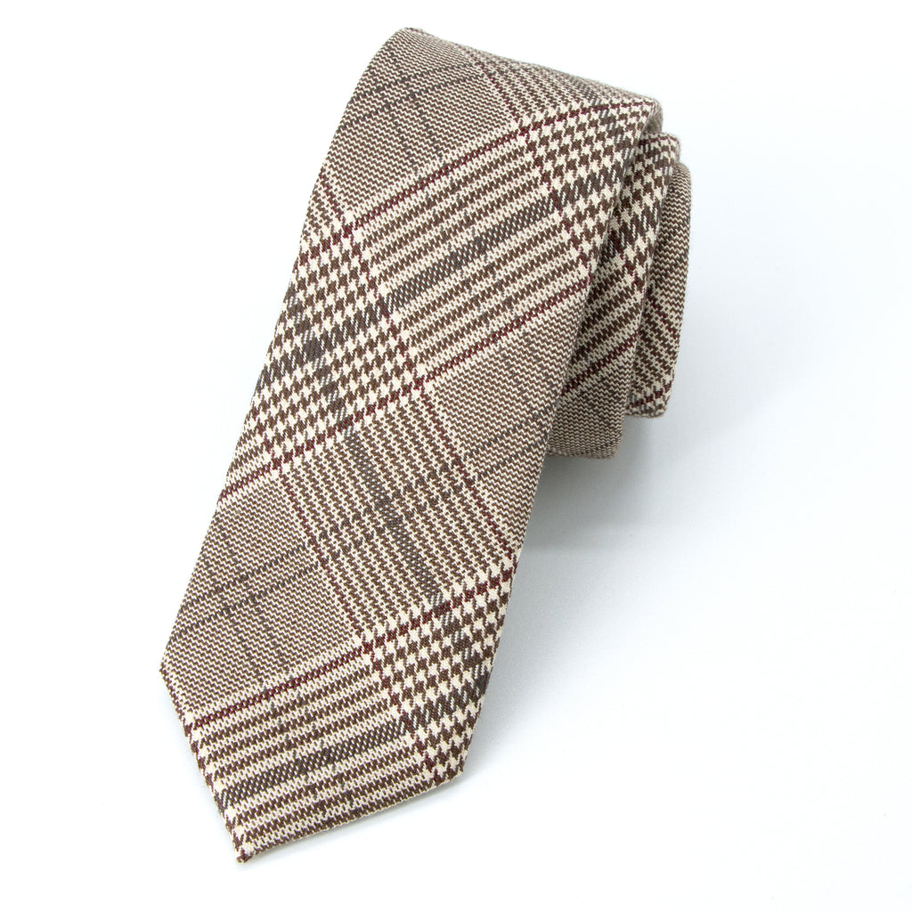 Men's Brown/Tan Plaid Tie (Color 10)