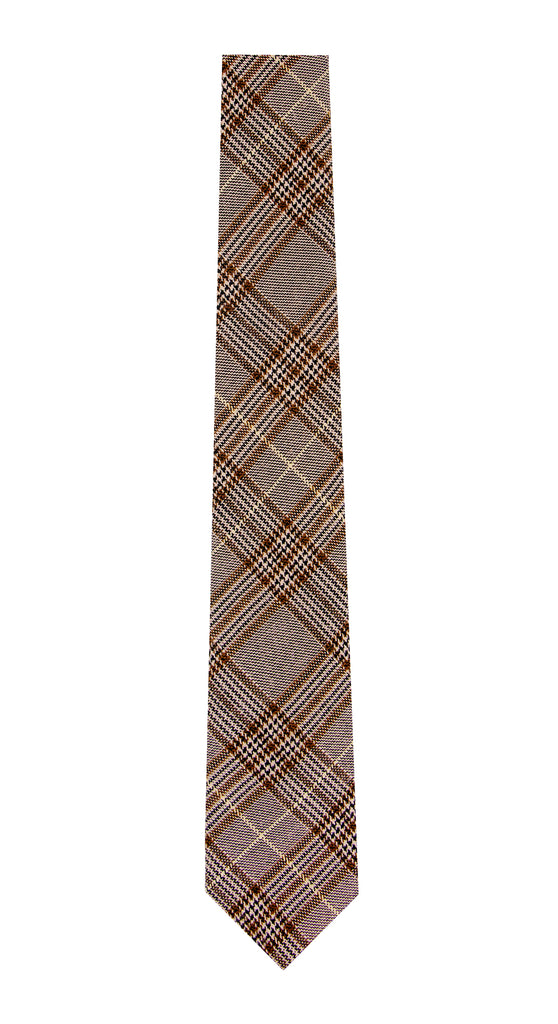 Men's Brown/Gold Plaid Tie (Color 11)