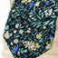 Men's Salt Shrinking Seersucker Cotton Floral Print Necktie, Black Green (Color FS09)