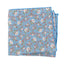 Men's Salt Shrinking Seersucker Cotton Floral Print Pocket Square, Blue (Color FS02)