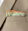 Men's Salt Shrinking Seersucker Cotton Floral Print Pocket Square, Sage (Color FS03)