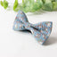 Men's Salt Shrinking Seersucker Cotton Floral Print Bow Tie, Blue (Color FS02)