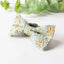 Men's Salt Shrinking Seersucker Cotton Floral Print Bow Tie, Sage (Color FS03)