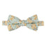 Men's Salt Shrinking Seersucker Cotton Floral Print Bow Tie, Sage (Color FS03)
