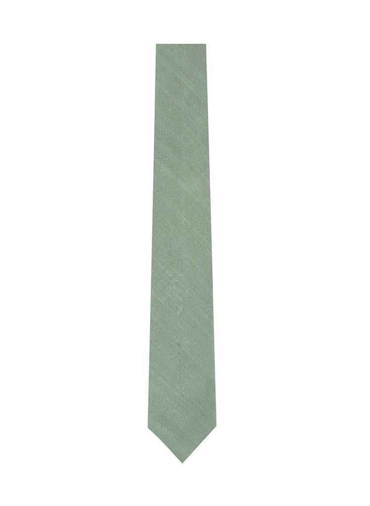 men's skinny sage green linen tie