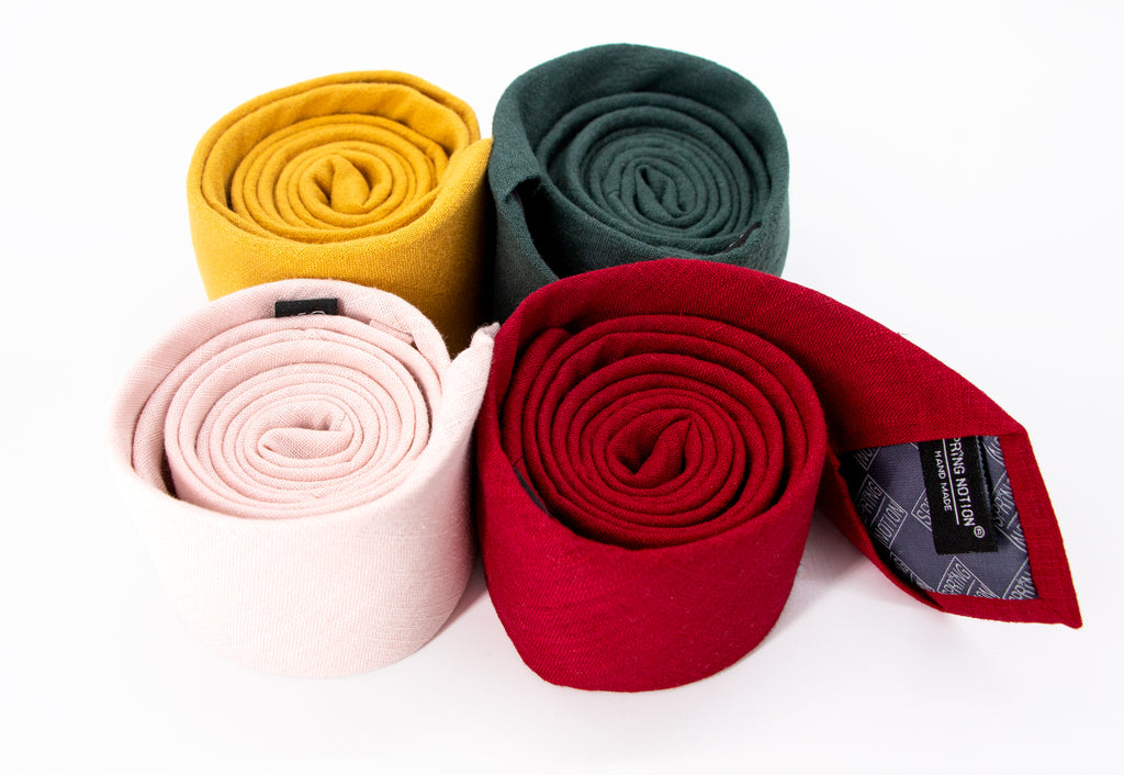 multiple colors men's skinny linen ties