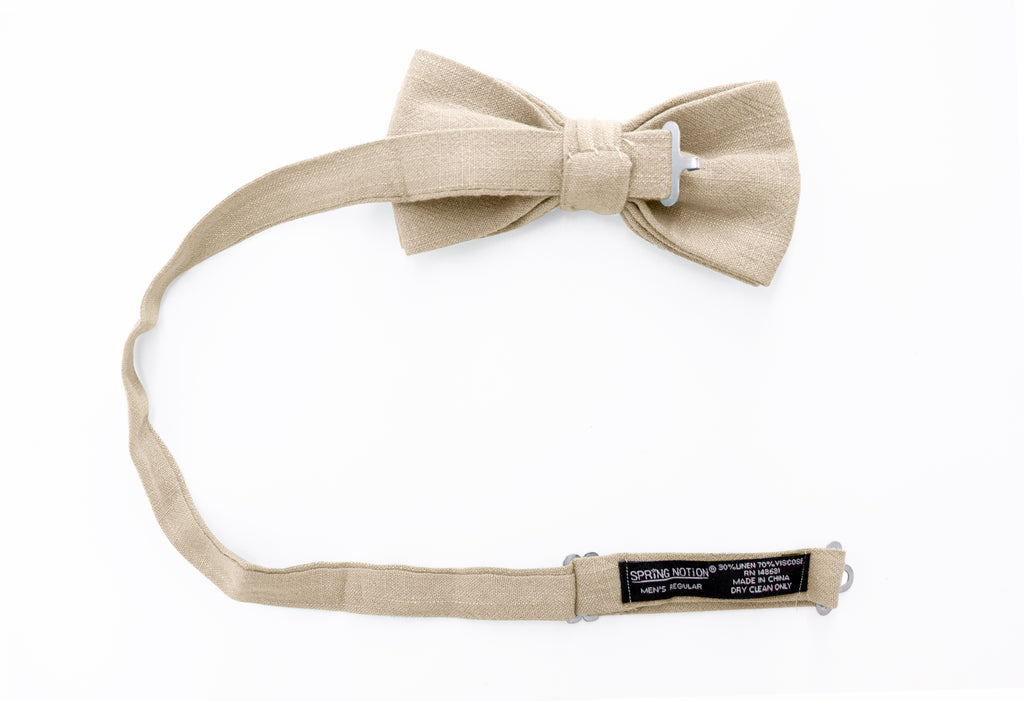 Men's Linen Blend Pre-tied Bow Tie