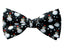 Men's Printed Christmas Theme Pretied Bow Tie, Black Snowman