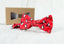 Men's Printed Christmas Theme Pretied Bow Tie, Red Skiing Penguin