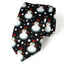 Men's Printed Microfiber Christmas Themed Tie, Black Snowman