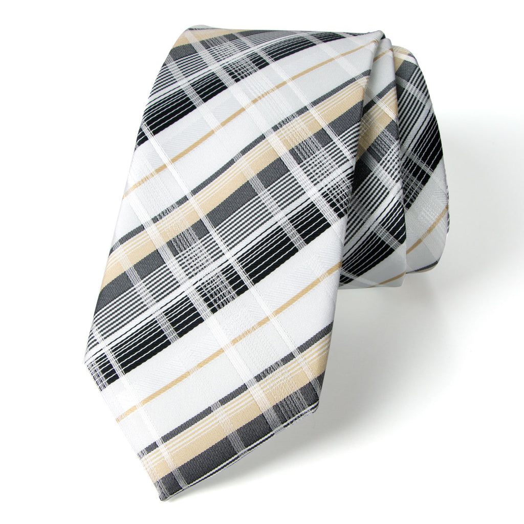 Men's Elegant Fine Tartan Microfiber Woven Tie