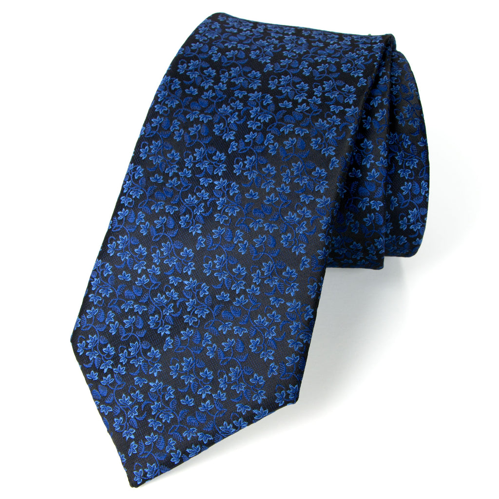 Men's Small Floral Pattern Microfiber Woven Tie
