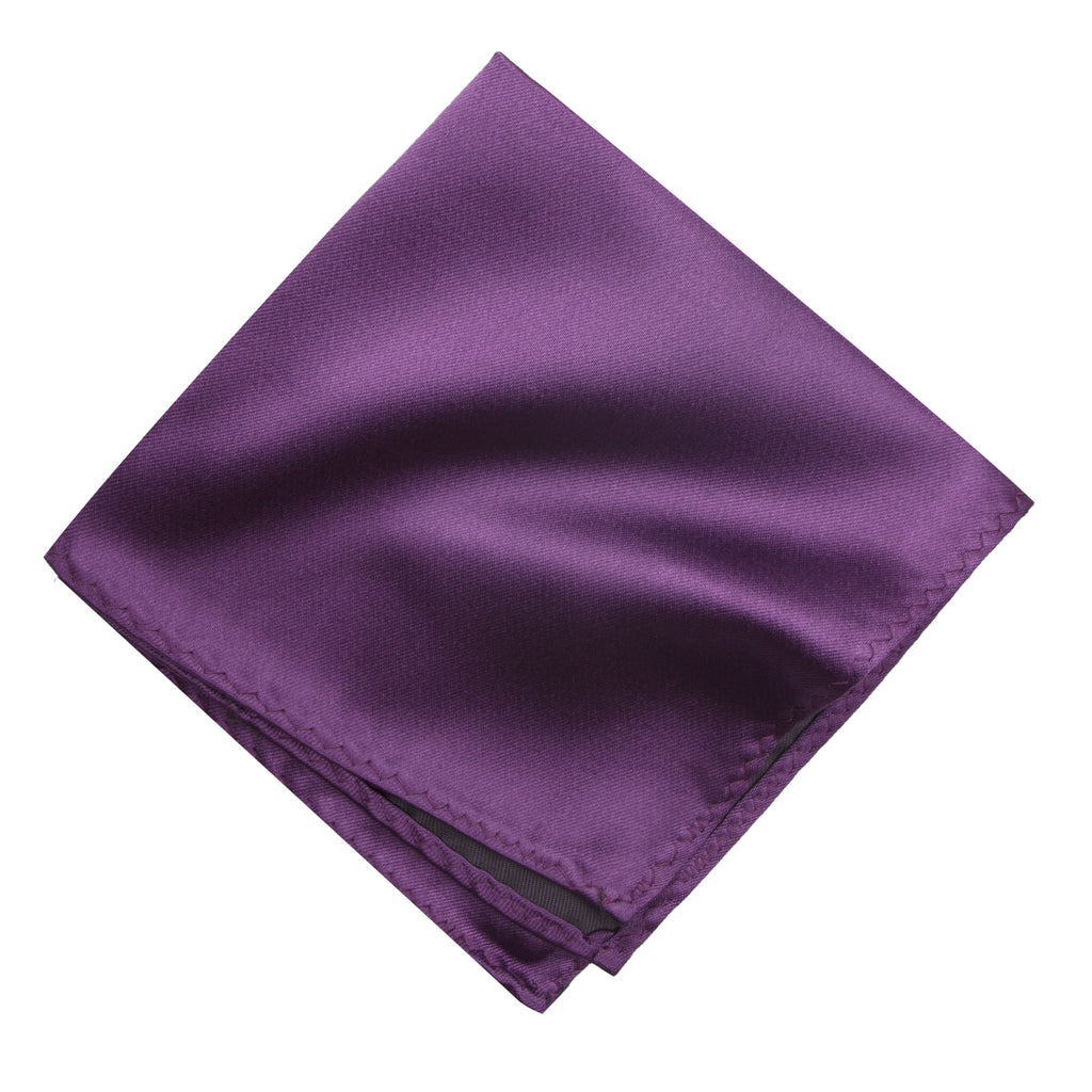 men's dusty purple solid color satin microfiber handkerchief hanky pocket square