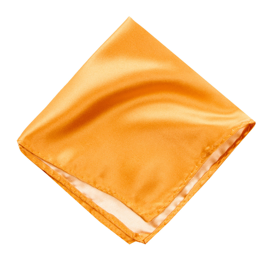 men's mustard yellow brown solid color satin microfiber handkerchief hanky pocket square