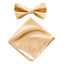 Men's Solid Color Satin Microfiber Bow Tie and Handkerchief Set