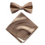 Men's Solid Color Satin Microfiber Bow Tie and Handkerchief Set
