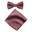 Men's Solid Color Satin Microfiber Bow Tie and Handkerchief Set