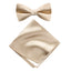 Men's Solid Color Satin Microfiber Bow Tie and Handkerchief Set