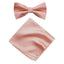 Men's Solid Color Satin Microfiber Bow Tie and Handkerchief Set