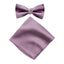 Men's Solid Color Satin Microfiber Bow Tie and Handkerchief Set