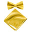 Men's Solid Color Satin Microfiber Bow Tie and Handkerchief Set