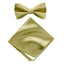 Men's Solid Color Satin Microfiber Bow Tie and Handkerchief Set