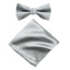 Men's Solid Color Satin Microfiber Bow Tie and Handkerchief Set