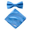 Men's Solid Color Satin Microfiber Bow Tie and Handkerchief Set