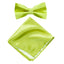 Men's Solid Color Satin Microfiber Bow Tie and Handkerchief Set