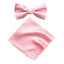 Men's Solid Color Satin Microfiber Bow Tie and Handkerchief Set