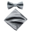Men's Solid Color Satin Microfiber Bow Tie and Handkerchief Set