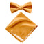 Men's Solid Color Satin Microfiber Bow Tie and Handkerchief Set