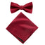 Men's Solid Color Satin Microfiber Bow Tie and Handkerchief Set