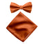 Men's Solid Color Satin Microfiber Bow Tie and Handkerchief Set