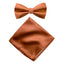 Men's Solid Color Satin Microfiber Bow Tie and Handkerchief Set