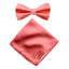 Men's Solid Color Satin Microfiber Bow Tie and Handkerchief Set