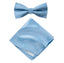Men's Solid Color Satin Microfiber Bow Tie and Handkerchief Set