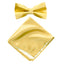 Men's Solid Color Satin Microfiber Bow Tie and Handkerchief Set