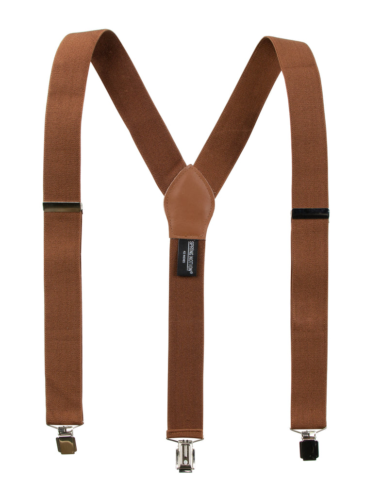 Men's Elastic Suspenders with Leather Crosspatch