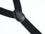 men's black elastic stretch suspenders with genuine leather crosspatch with subtle Spring Notion branding